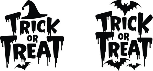 trick or treat typography vector design 