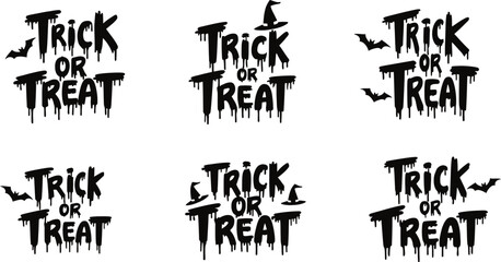 trick or treat typography vector design 