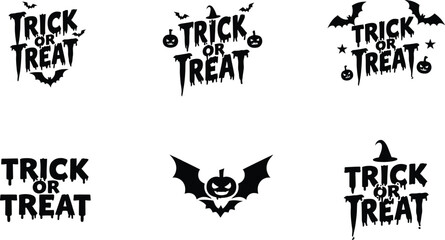 trick or treat typography vector design 