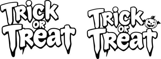 trick or treat typography vector design 