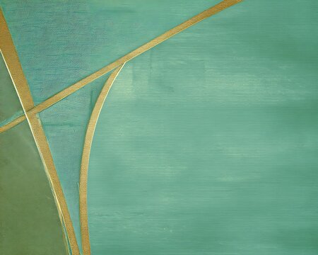 Abstract gold lines and turquoise backdrop - Powered by Adobe