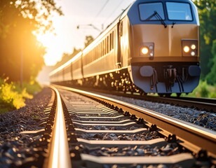 Fototapeta premium Railway tracks and train