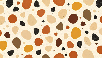 Abstract organic shapes and speckles seamless pattern