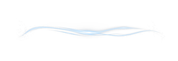 Blue, wave, wind, light, line glowing curved PNG with transparent trail and bright speed effect....