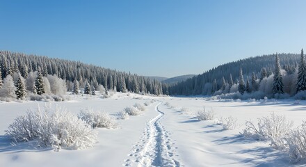 Obraz premium Whispers Beneath the Ice, The Forgotten Path, Echoes of a Frozen War, Secrets of the Winter Valley, When the River Cracks.