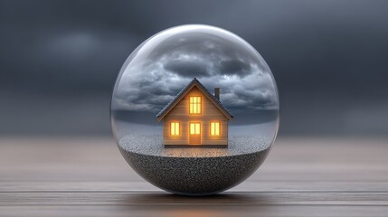 Happy home protection securing your house with life insurance loans in a glass orb world