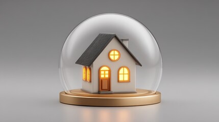 Happy home protection securing your house with life insurance loans in a warmlit environment