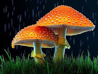 雨上がりの朱傘
