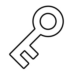 鍵アイコンのイラスト（線画）004
