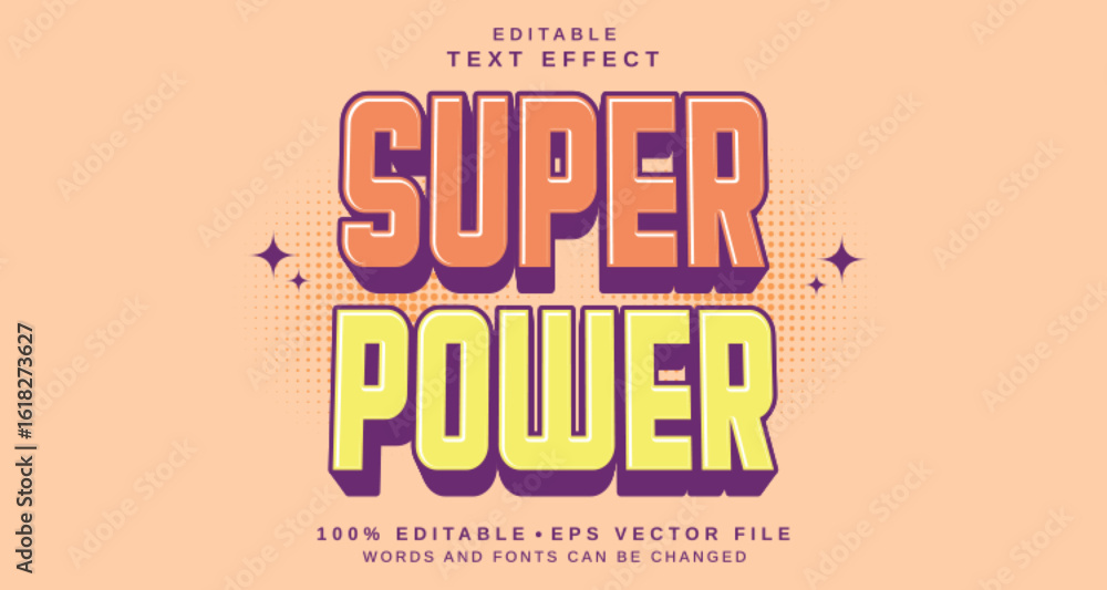 Poster editable text style effect - super power text style theme.