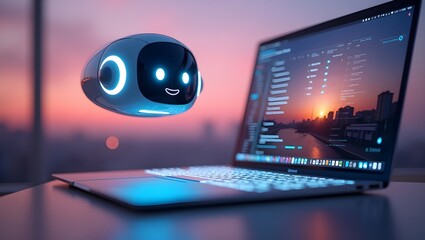 computer monitor with binary code on screen