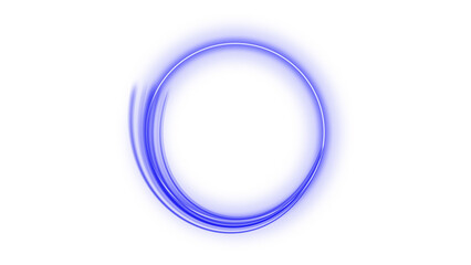 Blue Light Twirl. Half Curve Blue ring light effect. Abstract luxury Blue light vector flare semicircle and spark light effect. Glowing Blue circle  isolated cutout