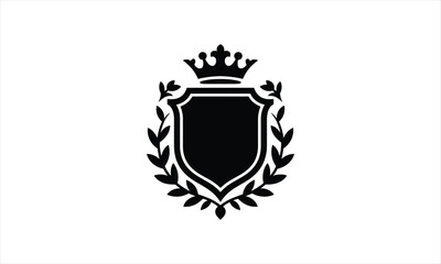 Obraz premium Heraldic shield emblem design silhouette