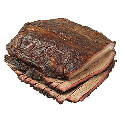 Sliced Smoked Brisket with Crispy Bark and Tender Interior