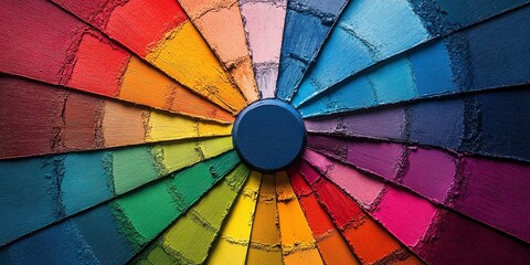 color wheel showcasing the spectrum of hues, essential for artists, designers, and decorators
