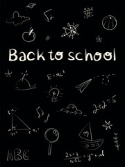 Back to School Typography on Black Grid