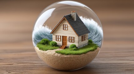 Happy home protection life insurance and loan insights for your cozy house under flood waves