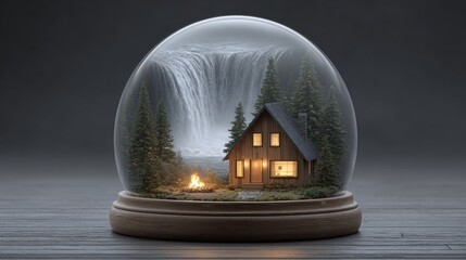 Happy life at home cozy house protection against flood waves with loan and insurance options