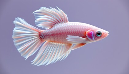 Fototapeta premium Vivid Aquarium Pink Fish with Orange Fins and Blue Eye