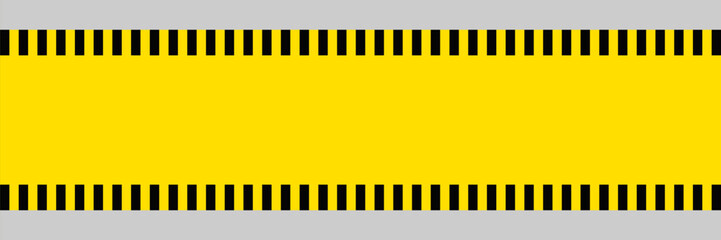 Yellow Warning Banner with Black Diagonal Stripes – Caution Background. vector illustration