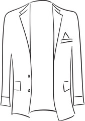 Formal Blazer Outline A HandDrawn Sketch