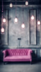 Blurred scene with sofa and lights
