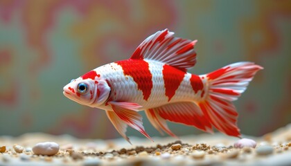 Orange Finned Fish Swimming Shallow Water