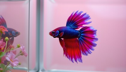 Colorful Betta Fish Aquarium