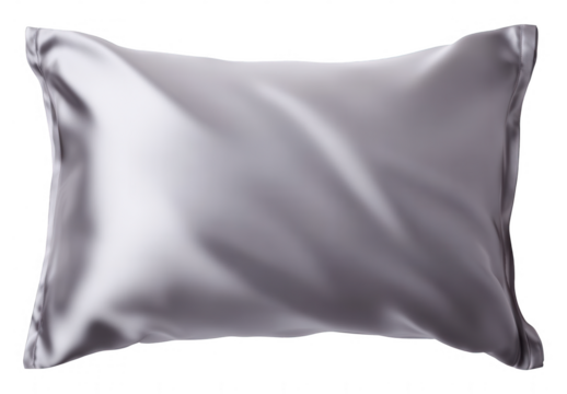 Silk pillowcase, gray color, isolated on a white background, png, transparent