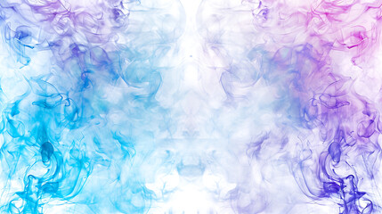 Dense multicolored smoke of  blue and pink colors on a white isolated background. Background from the smoke of vape