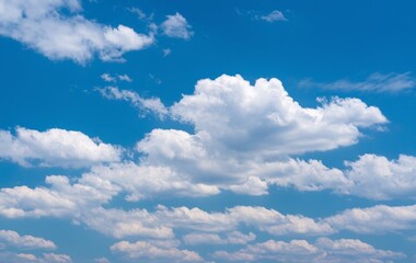 Obraz premium A clear blue sky with fluffy white clouds