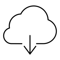 ダウンロードのアイコンイラスト：雲（線画）003