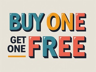 Obraz premium Colorful 'Buy One Get One Free' Promotion