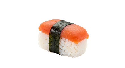 Tuna sushi nigiri isolated on black background japanese cuisine fresh seafood rice nori seaweed delicious food