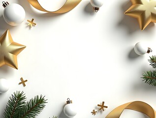 White and Gold Minimalist Holiday Flatlay