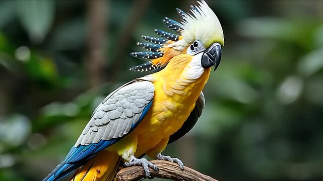 Colorful parrot perched on a branch