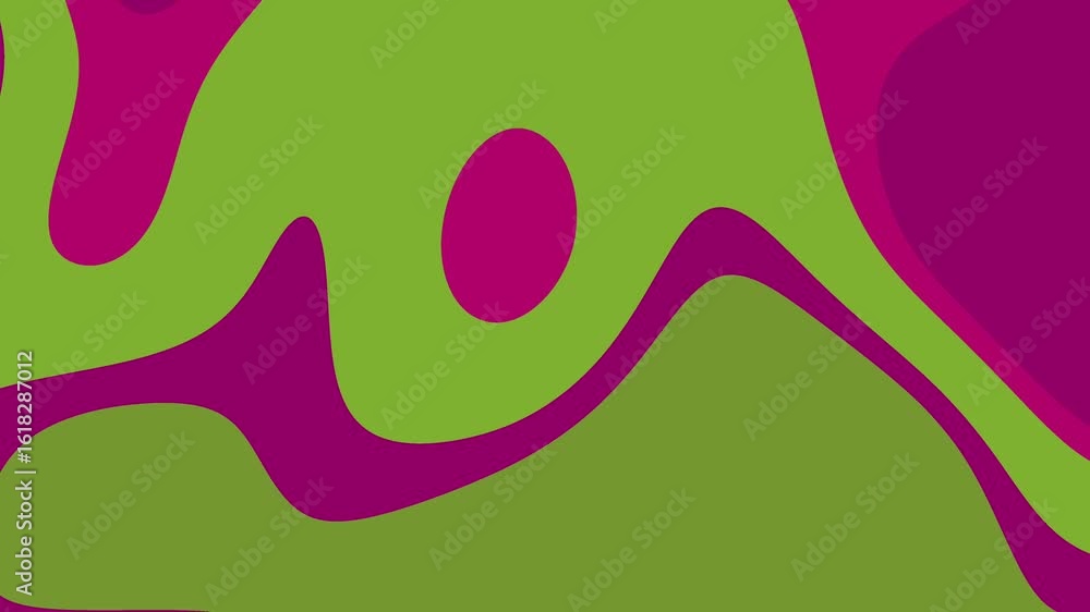 Aufkleber abstracts liquid_ abstract animation of flowing shapes in green and purple creating a modern dynamic