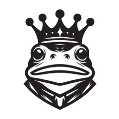 vector logo of a frog wearing a crown