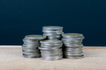 Stacks of coins and invest save finance concept, saving money, investment