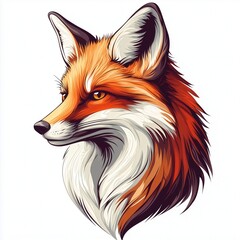 Majestic Red Fox Portrait: Vector Illustration for Logos, Apparel, and Branding