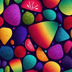 Vibrant Rainbow Fruit Seamless Pattern: Ideal for textile, wallpaper, and vibrant branding designs.