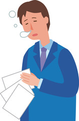 眠りに落ちる男性