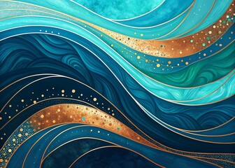 Abstract Cosmic Landscape with Golden Dust