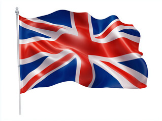 United Kingdom UK flag waving isolated on white transparent background
