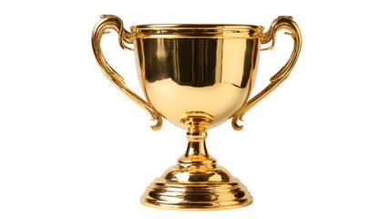 Golden Trophy, isolated on transparent background