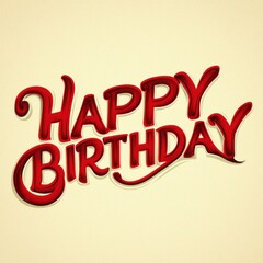 Vibrant Happy Birthday Typography with Decorative Elements