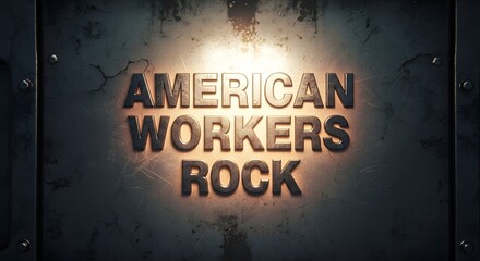 Grungy Labor Day Poster with “American Workers Rock” Text
