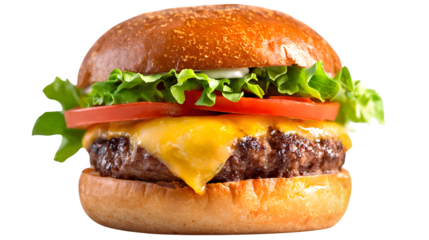 Classic Cheeseburger, isolated on transparent background