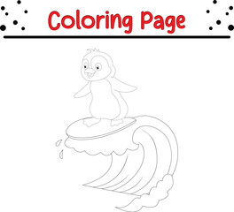 Cute Penguin coloring page for kids