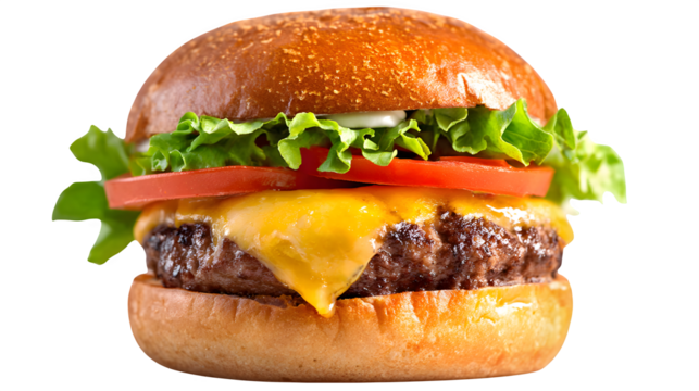 Classic Cheeseburger, isolated on transparent background